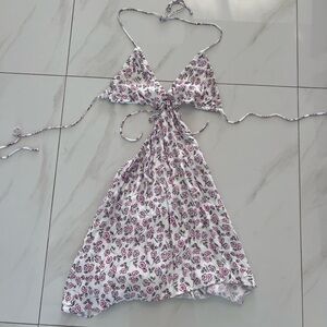 Floral Cut Out Mini Dress